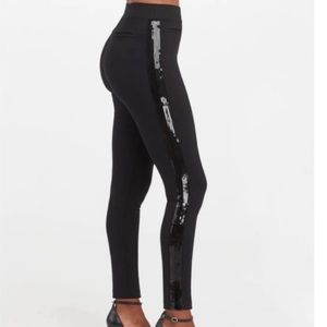 SPANX Black Skinny Pants with Sequin Detail